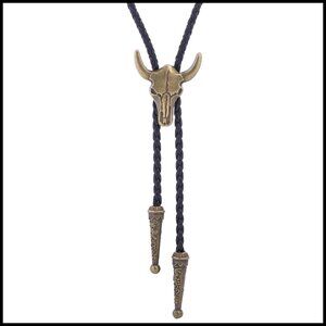 Western Bolo Tie for Men Rodeo Cowboy Necktie Adjustable Leather Rope